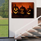 Cadılar Bayramı Korkunç Kabak Kanvas Dekoratif Duvar Tablosu-5201
