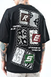 Erkek Low Vision Nakışlı Oversize T-Shirt Siyah