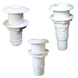 Thru-Hull Easy Mount 7/8", for Hose Ø25mm, White