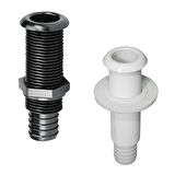 Thru-Hull w/St.Flange, 7/8",w/Hose Barb Ø25mm,White