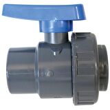 Ball Valve 1 1/4", Single Union BSPT, Plastic, Grey