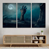 Mezarlık Dirilmiş El Cadılar Bayramı Mezardan Çıkan El Dekoratif Duvar Tablosu-5204