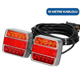 MIKNATISLI LED RÖMORK STOP LAMBASI SETİ 7 PİN SOKETLİ