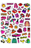 Sticker Kabartmalı Stiker Defter Planlayıcı Etiket (Ldd012)-24x19cm - Kız Makyaj Unicorn