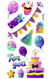 Sticker Kabartmalı Stiker Defter Planlayıcı Etiket (Lrk005)-17x9 cm- Parti Pasta