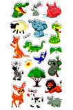 Sticker Kabartmalı Stiker Defter Planlayıcı Etiket (LRI001)-17x9 cm- Neşeli Hayvanlar