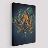 Ahtapot Duvar Sanatı, Hayvan Posteri Kanvas Tablo-5207