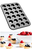 Muffin Kalıbı 24'lü Fırın Mini Kek Browni Kekstra Kurabiye Kalıbı Cakecub Kapsülü Muffin Baking Pan