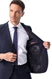  Lacivert Basic Düz Slim Fit Dar Kesim 6 Drop Takım Elbise