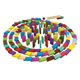 Renkli Ahşap Oyuncak Domino Taşı 152 Parça - El Becerisi Geliştiren Oyuncak