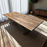 Yan Baştan Açılır Akıllı Masa Üst Mdf Urartu Alt Ayak Siyah Renk