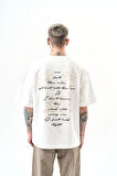 Erkek Just Hold Nakışlı Oversize T-Shirt Ekru