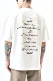 Erkek Just Hold Nakışlı Oversize T-Shirt Ekru