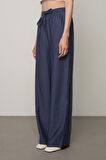 Kadın Düz Renk Beli Lastikli Bol Paça Pantolon