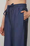 Kadın Düz Renk Beli Lastikli Bol Paça Pantolon