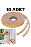 10 Adet Kapı Pencere Isı Yalıtım Süngeri Yapışkanlı Pencere Rüzgar Bandı 18MM x 2,5 MT