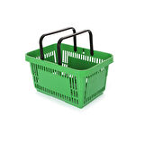 5 Adet 22 Lt Plastik Alışveriş Sepeti - Market El Sepeti Yeşil