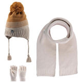 4-8 Yaş Erkek Bebek & Çocuk Atkı Bere Eldiven 3'lü Takım