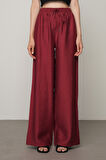 Kadın Düz Renk Beli Lastikli Bol Paça Pantolon