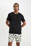 DeFacto Regular Fit Desenli File Astarlı Kısa Boy Deniz Şortu B7465AX24HSBG714