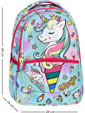 Yeşil Magic Unicorn Figürlü Kız İlkokul Sırt Çantası + Beslenme Çantası (2305)