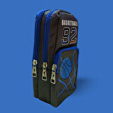 Relaxion Üç Gözlü Greyhound Basketball Mavi Gri Kalem Çantası/Kalemlik (160)