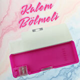 Fixpoint Çift Taraflı, Çift Kalemtıraşlı, Cüzdan Tipi Pembe Kalem Çantası/Kalemlik