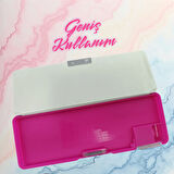 Fixpoint Çift Taraflı, Çift Kalemtıraşlı, Cüzdan Tipi Pembe Kalem Çantası/Kalemlik