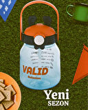 Relaxion Hediyeli, İthal Lüx Kulaklı Yeşil-Turuncu Matara/Suluk 1100 Ml (446)