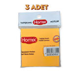Homix 3 ADET Yapışkanlı Notluk 76 x 76 cm Neon Renkler 100 Yp