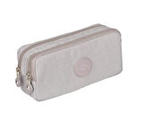 Relaxion Bej İki Gözlü Krinkıl Kumaş Kalem Çantası Kalemlik 124