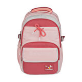 Relaxion Yeni Sezon Kalemlikli Pembe-Pudra Premium Okul Sırt Çanta 1512