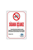 Sigara İçilmez 19x25 cm Uyarı İkaz Levhası