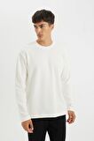 DeFacto Regular Fit Bisiklet Yaka Waffle Basic Düz Uzun Kollu Tişört D2801AX24AUER136