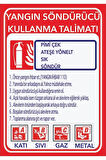 Yangın Söndürme Talimat Levhası Pvc Kaplı
