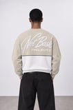 Erkek Not Basic Project Nakışlı Oversize Sweatshirt Bej