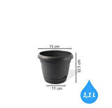 Omnipazar KRS-341 Dekoratif İnci Bitki Çiçek Saksı Takımı 1.1 Litre No 1