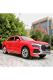 Audi Q8 SUV Tarzı Araba 1:24 Diecast Metal Model Araba Koleksiyon Araba Sesli Işıklı Audi Jip Araba