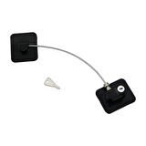 SİYAH PLAKA   HALATLI  EMNİYET KİLİT  5X6CM YAPIŞKANLI MONTAJ=2PCS PLAKA   HALAT=18.8CM (5250)