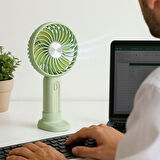 Masa Üstü Standlı USB ile Şarj Olabilen 3 Ayarlı Fan Modlu Çanta Tipi El Fanı (5250)