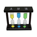 5-10-15 DK 3LÜ CAM KUM SAATİ AHŞAP STANDLI (5250)