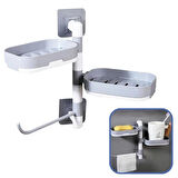 Çoklu Sabun Tutucu Fonksiyonel Banyo Sabunluk (5250)