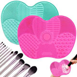 Pratik Kolay Makyaj Fırçası Temizleme Matı Aparatı Aleti Küçük (5250)