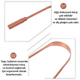 Bakır Oil Pulling Yağ Çekme Dil Plak Temizleme Aleti Dil Fırçası Sıyırıcı Dil Kaşığı (5250)