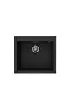 Black Stone Patara 50X57 cm Tek Göz Tezgah Üzeri Siyah Granit Mutfak Eviyesi
