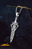 Erkek 925 Ayar Gümüş Viking Kılıcı Kolye Spartalı Savaşçı Temalı Özel Tasarım
