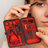 24 Parça Kendiliğinden Deri Çantalı Seyahat Tipi Manikür Pedikür Seti (5256)