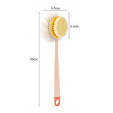 2&apos;si 1 Arada Çift Taraflı Uzun Saplı Fırçalı Banyo Vücut Sırt Fırçası Banyo Lifi (5256)