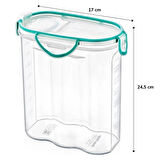 Kilitli Kapaklı Contalı Hava,Su Sıvı Geçirmez 2,4 Litre Erzak Saklama Kabı-SA590 (5256)