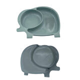 Bebek ve Çocuk için Sevimli Fil Model Desenli Yemek Bebek Mama Kabı Bölmeli Tabak (5256)